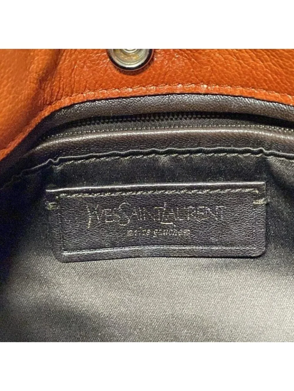 Saint Laurent Rive Gauche Handbag Mombasa Orange Leather - Picture 8 of 15